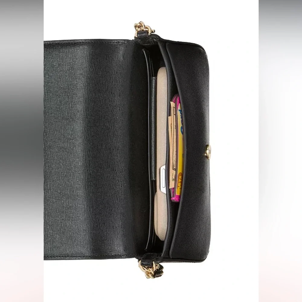 Kate Spade nwt black Devin Saffiano Fold Flap Crossbody Bag - Picture 6 of 6